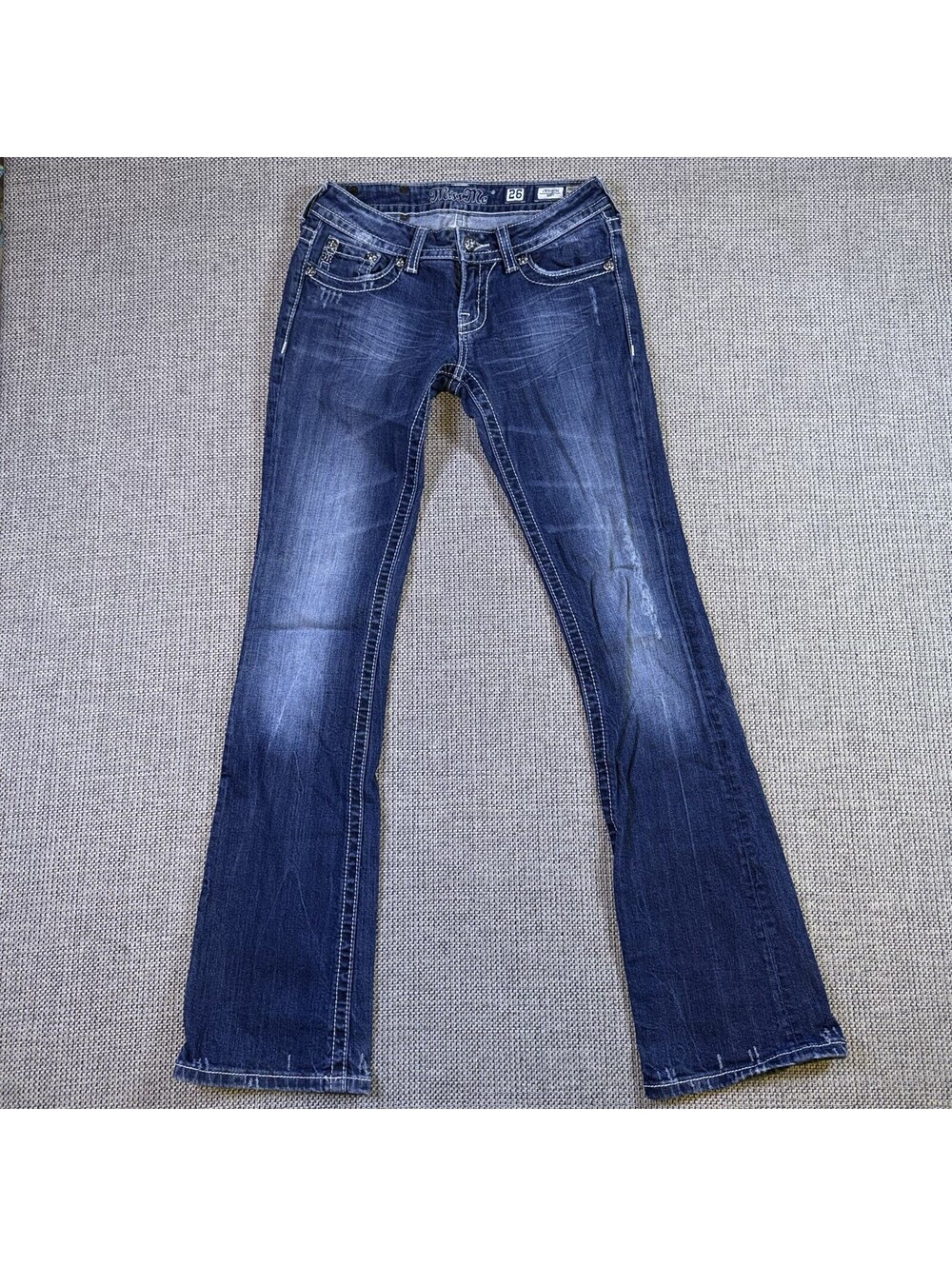 Miss Me Jeans Women’s 26 Bootcut Y2K Star Horseshoe Rhinestone Pocket Denim